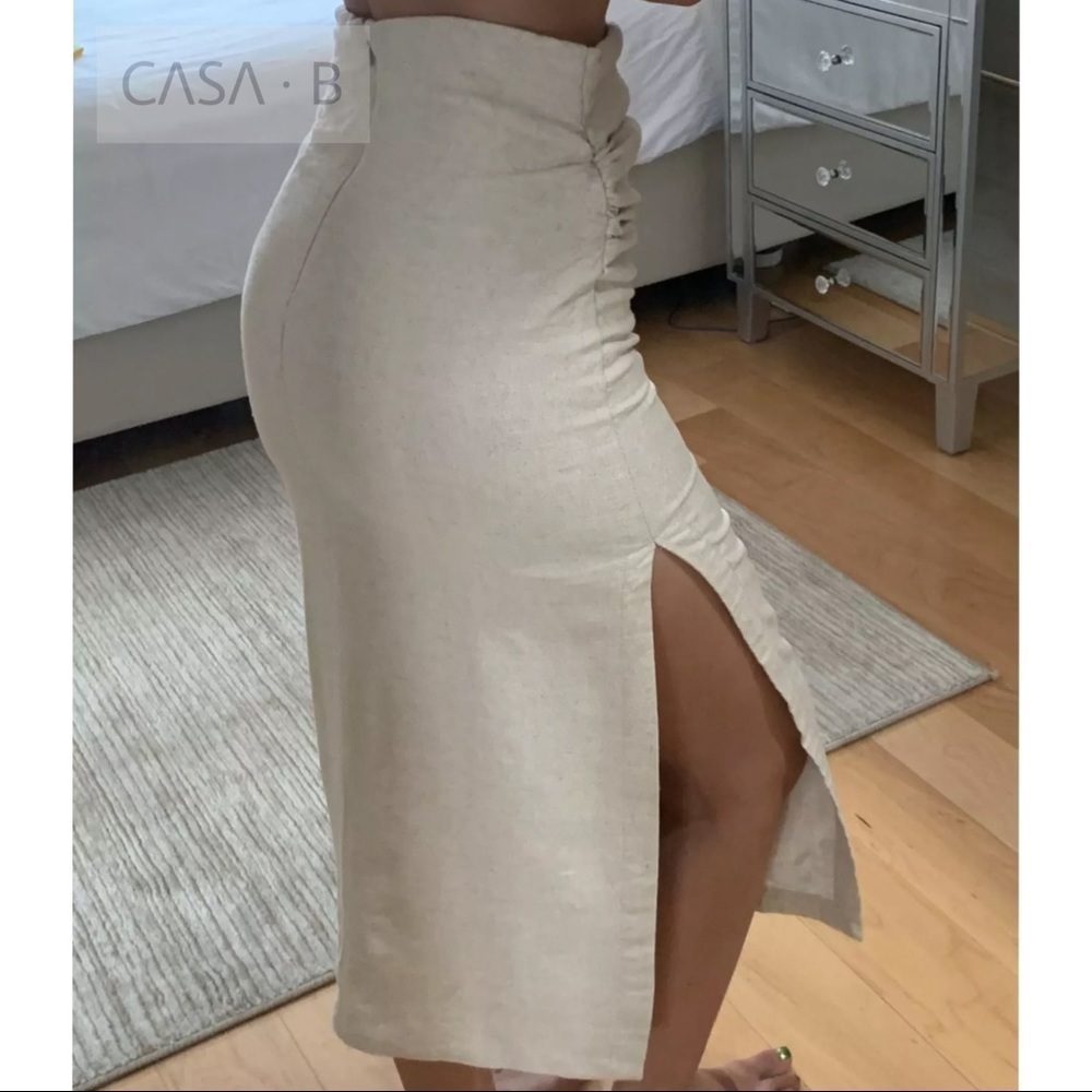 NEW!💫CASA B | Sierra Side Slit Midi Skirt - Picture 3 of 4